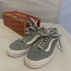 Vans Silver Sparkle Low Tops